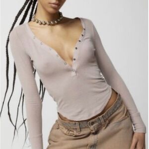 Out From Under Snap Henley Top